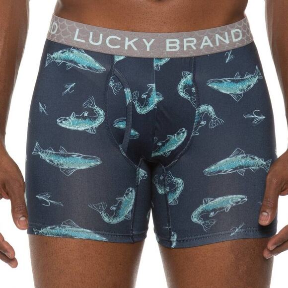 Lucky Brand 3 Pack Men Essential Soft Stretch Boxer Briefs with Fly Pouch Sz XL - Picture 1 of 15